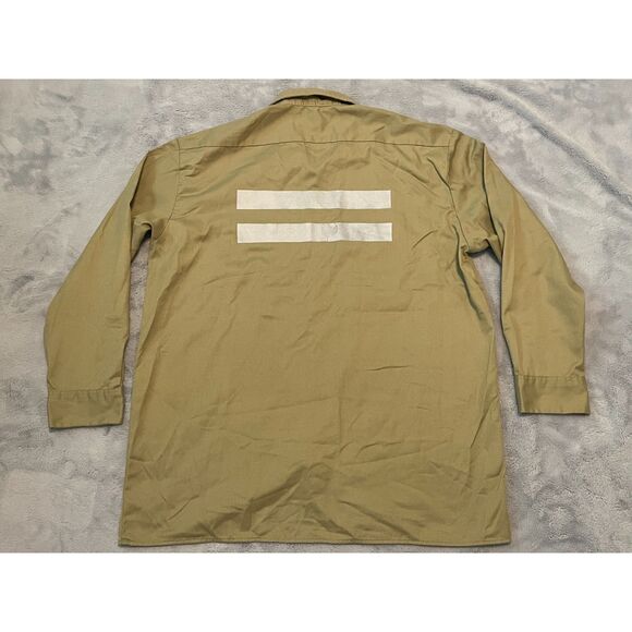 Dickies Men's L/S Button Down Work Shirt Reflective Stripes Tan Size X-Large - Picture 7 of 9